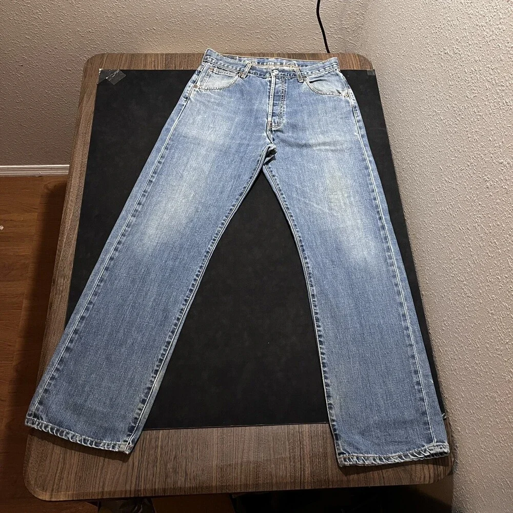 Levi's 501 Jeans Buckle Back One Pocket Vintage LVC Denim 1990s 1920s 31x32